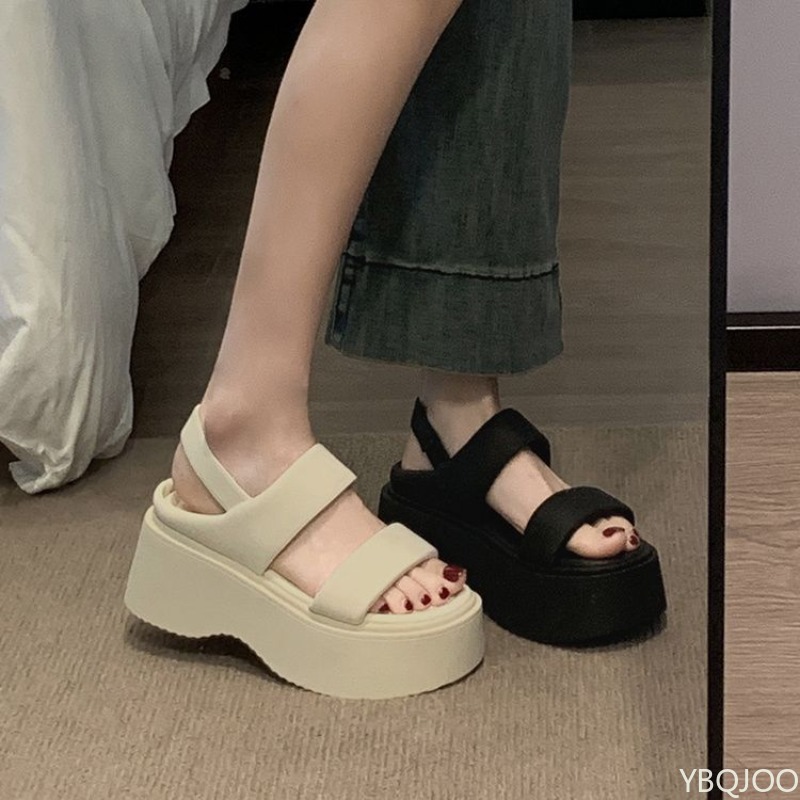 여성용 스폰지케이크 솔 샌들 여름 신상 심플하고 세련된 - Elastic Waistband Roll 리뷰 및 가격