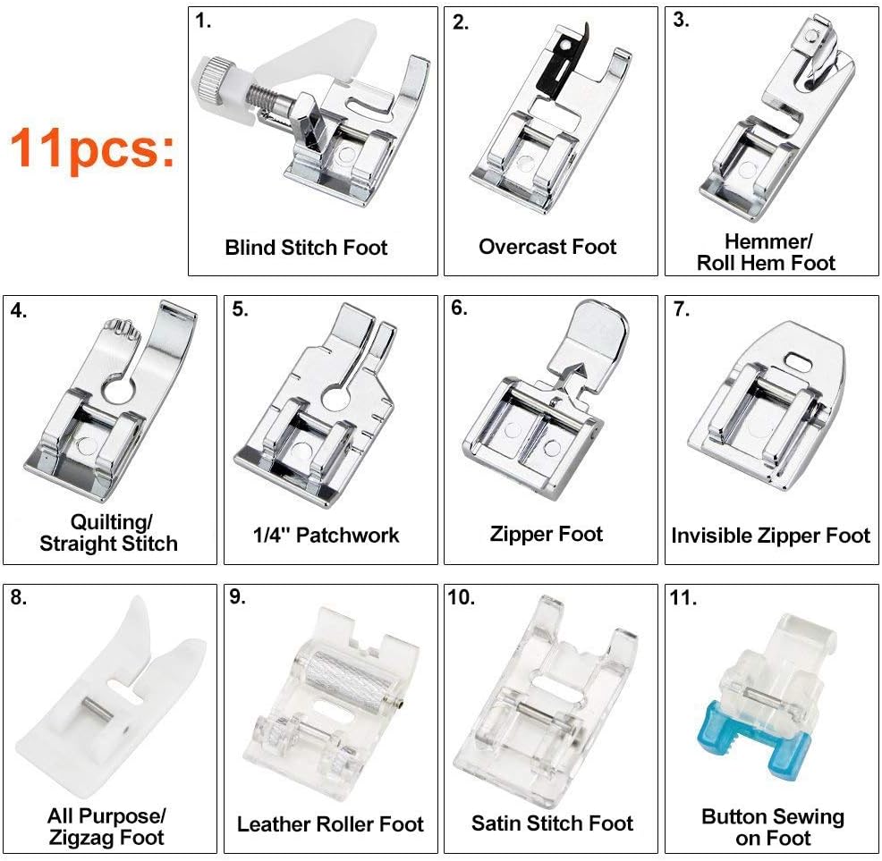 11종 프레서 풋 세트 - 브라더, 싱어, 베이비락,  - Textile Sewing Machines 리뷰 및 가격