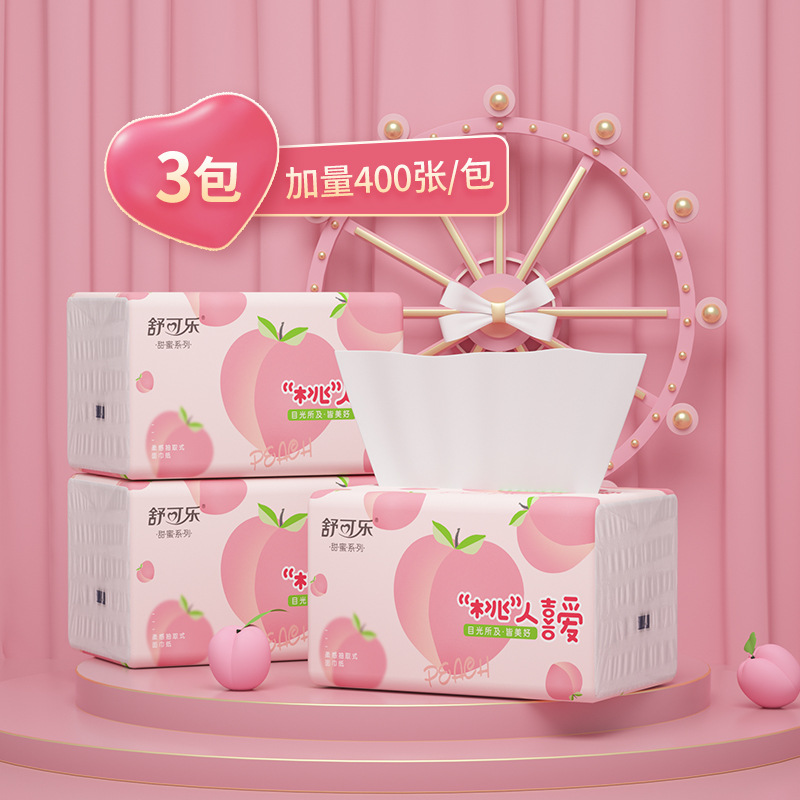 귀여운 복숭아 패턴 페이셜 티슈 5겹 두꺼운 400매  - Pattern Tissue Paper 리뷰 및 가격