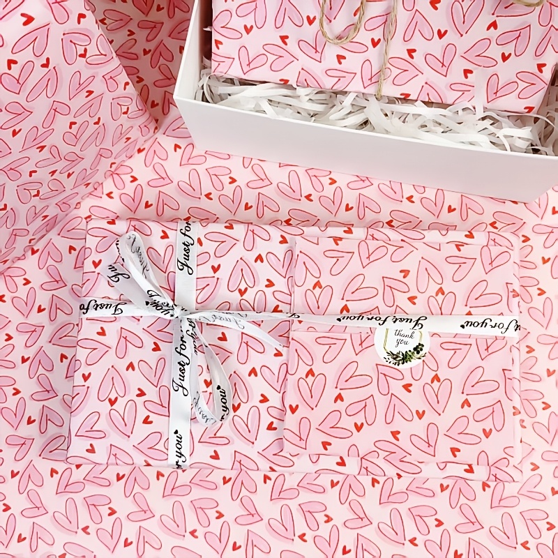 50장 밝은 핑크색 하트 티슈 포장지 & 하트 패턴 - - Pattern Tissue Paper 리뷰 및 가격