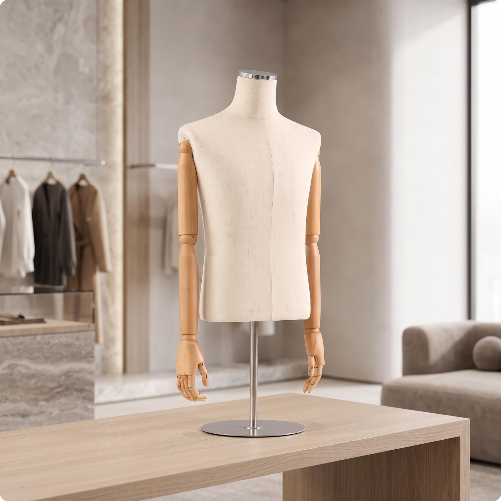 남성 반신 마네킹, 직물로 덮인 남성복 디스플레이 토르 - Dress Form Mannequin 리뷰 및 가격