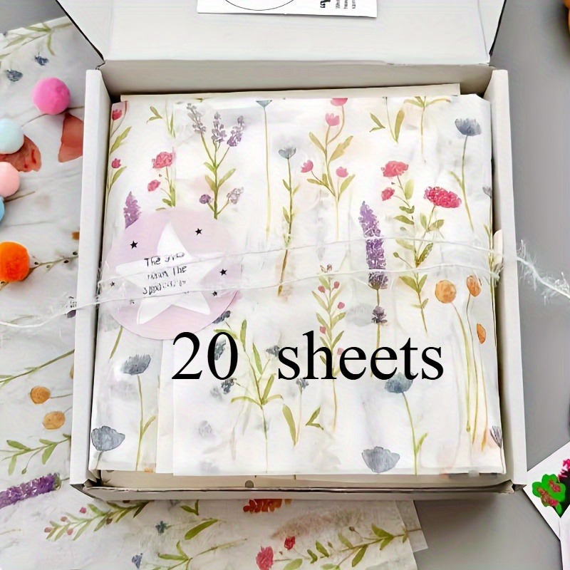 20장 라벤더 프린트 선물 포장지, 14x20인치 반투 - Pattern Tissue Paper 리뷰 및 가격